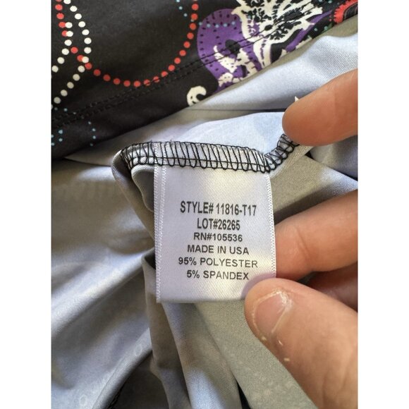 Slinky Brand Lightweight Cardigan Women Size 1X Open Front Stretch Colorful Art - Picture 9 of 10